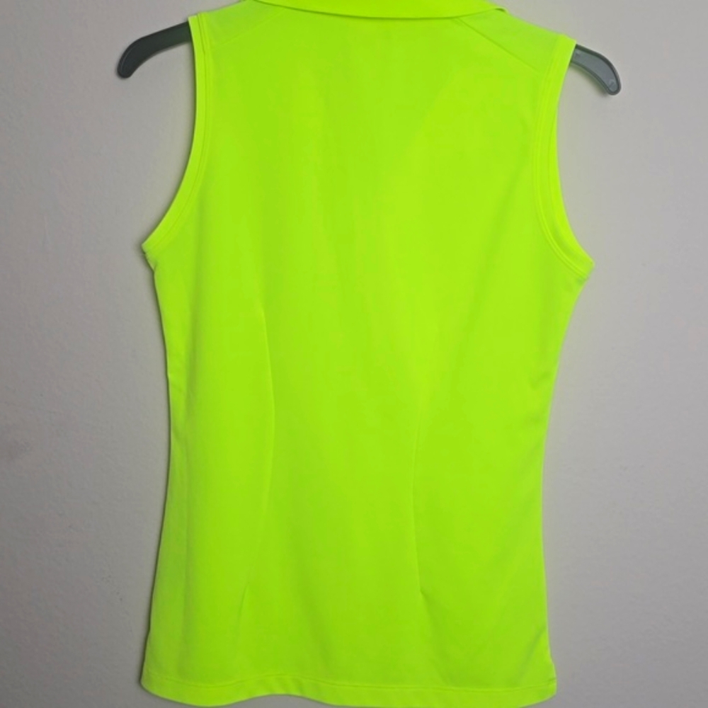 Wonen's Nike Neon Yellow Sleeveless Polo Tank Top - Picture 7 of 7
